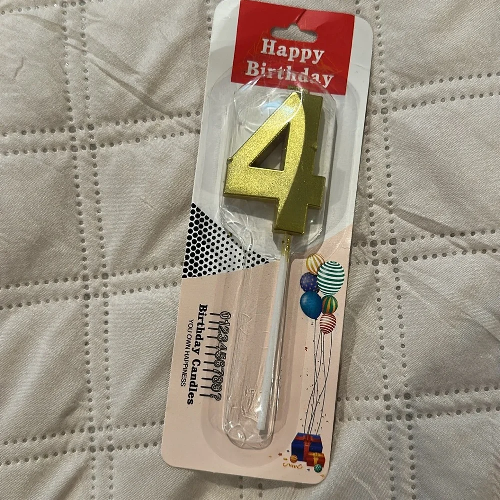 Gold Birthday Candle Set - Number 40