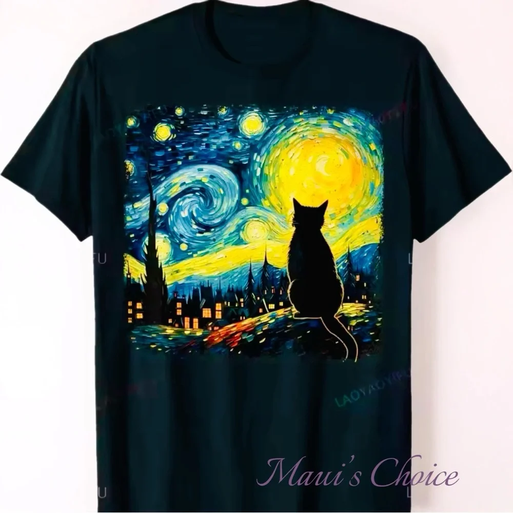 Starry Night Cat T-Shirt
