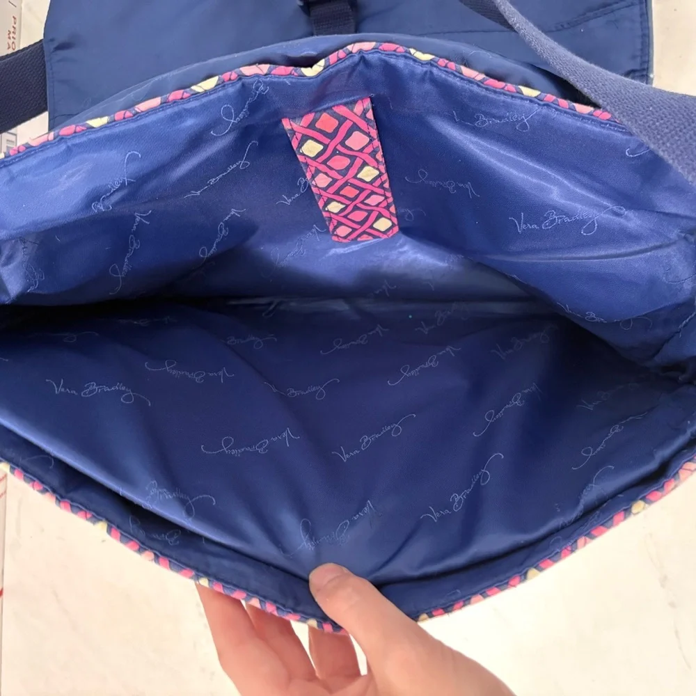 Vera Bradley Katalina Pink Diamonds Messenger Laptop Bag Travel Preppy