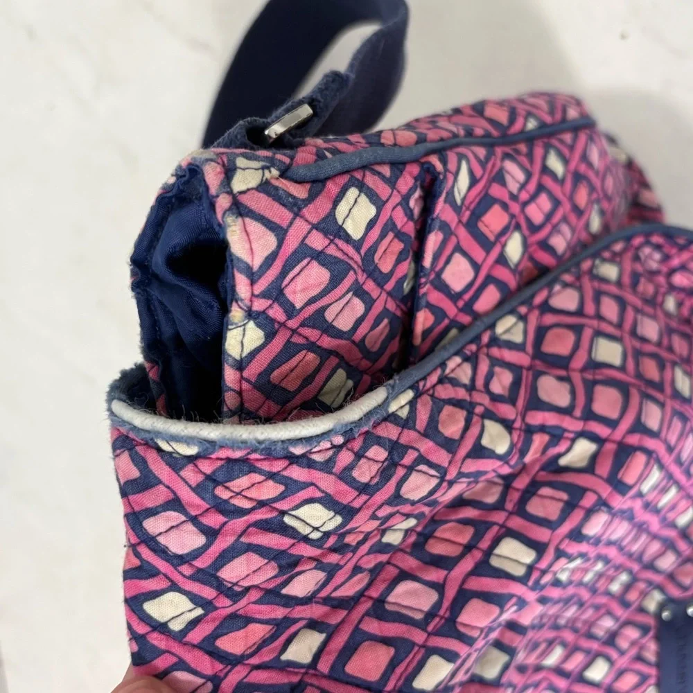 Vera Bradley Katalina Pink Diamonds Messenger Laptop Bag Travel Preppy