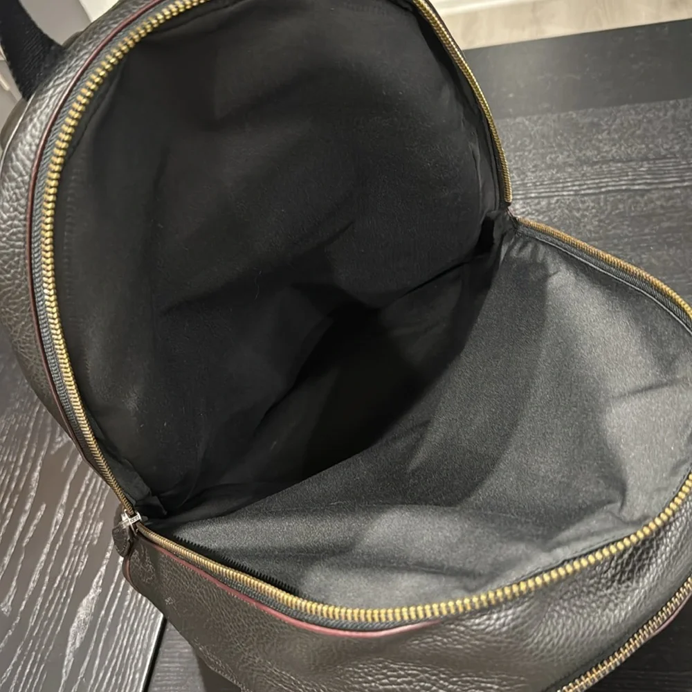 Coach Black Leather Backpack with Skull and Eagle
