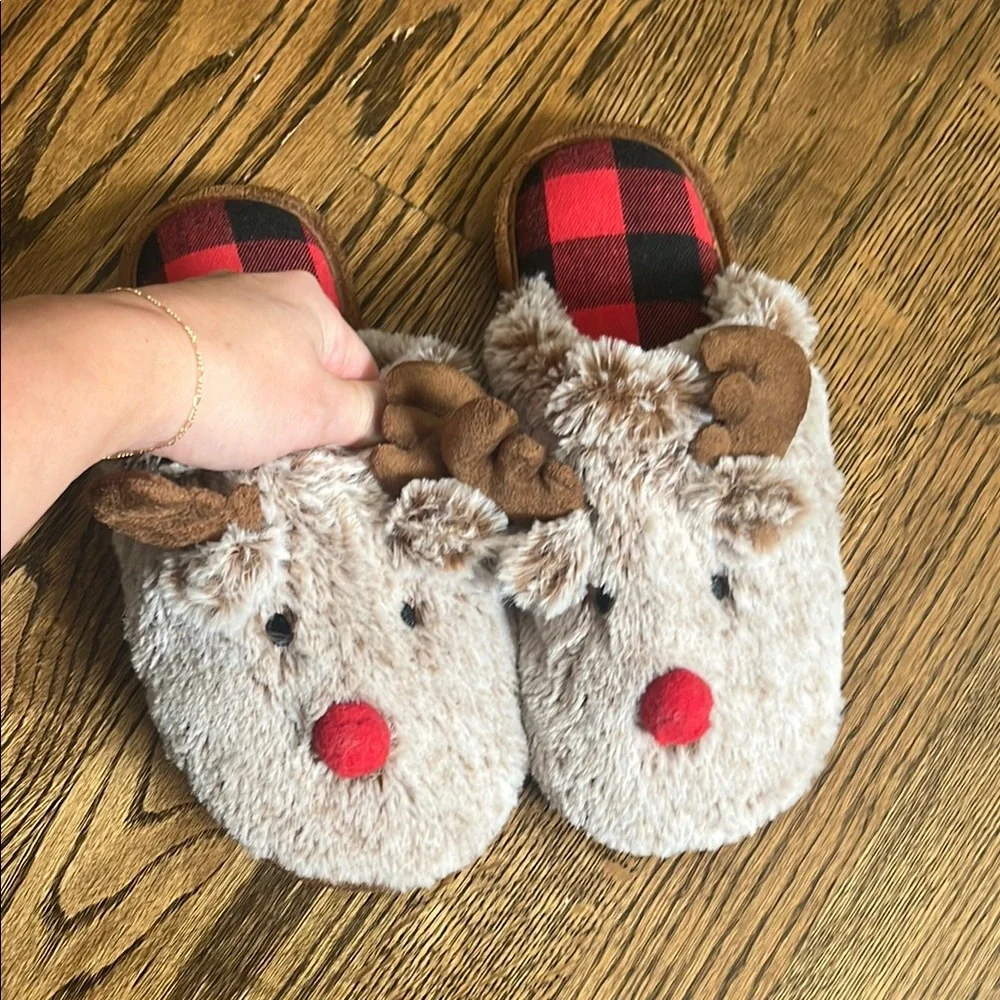 Kids Reindeer Slippers