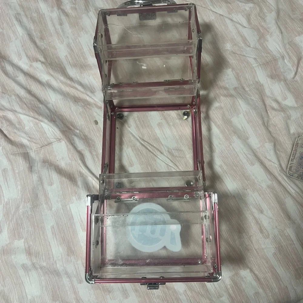 Makeup Organizer with Red Accents
