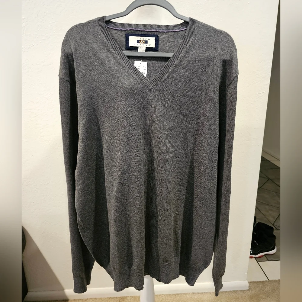 Joseph Abboud Mens Long Sleeve Sweater Gray XXL NWT