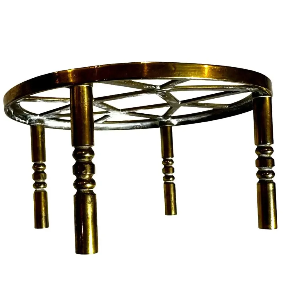 MCM Star Design Solid Brass Vintage Trivet Teapot Kettle Plant Bowl Stand