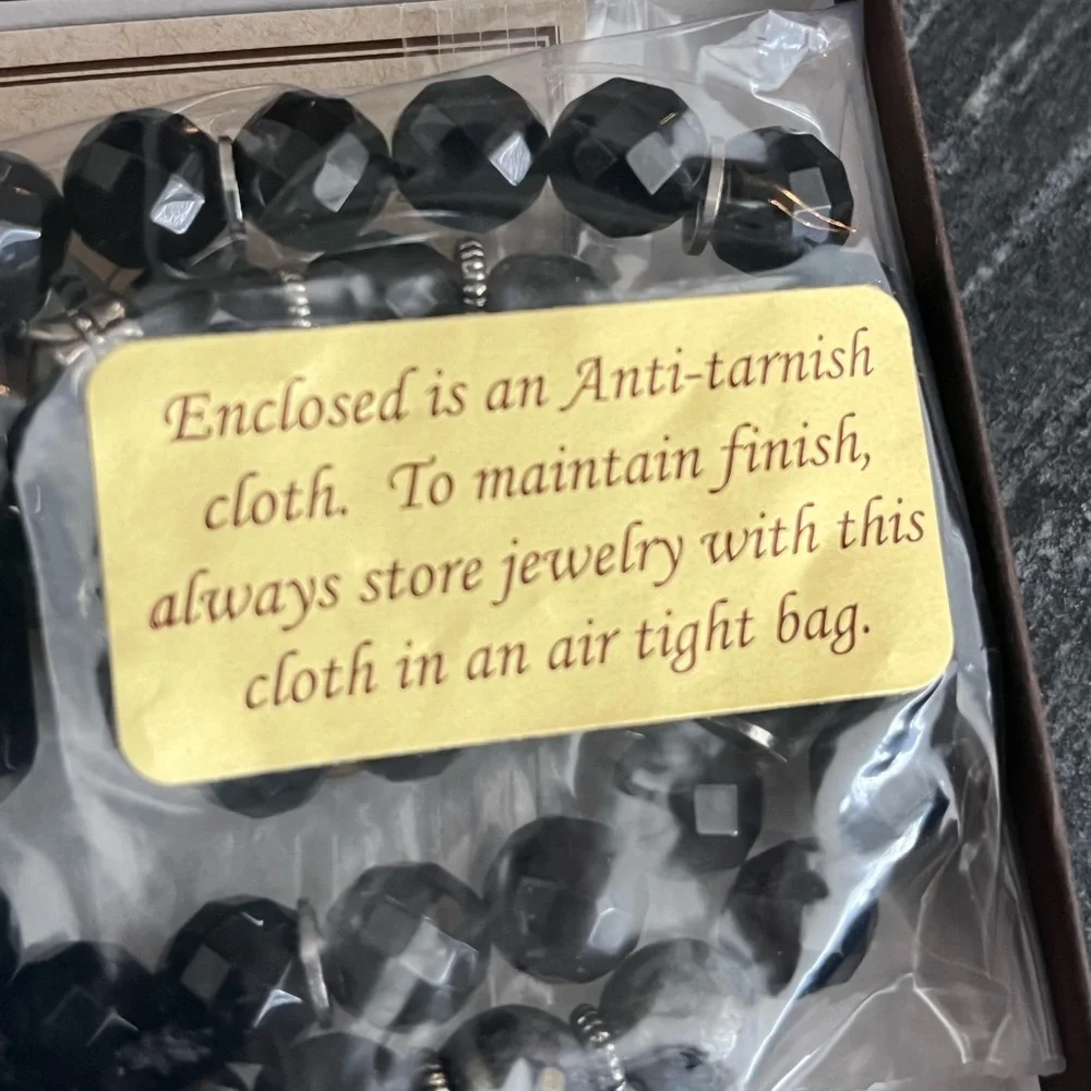 Barb Clawson Designs, Elegant Black Beaded Bracelet Set, NEW