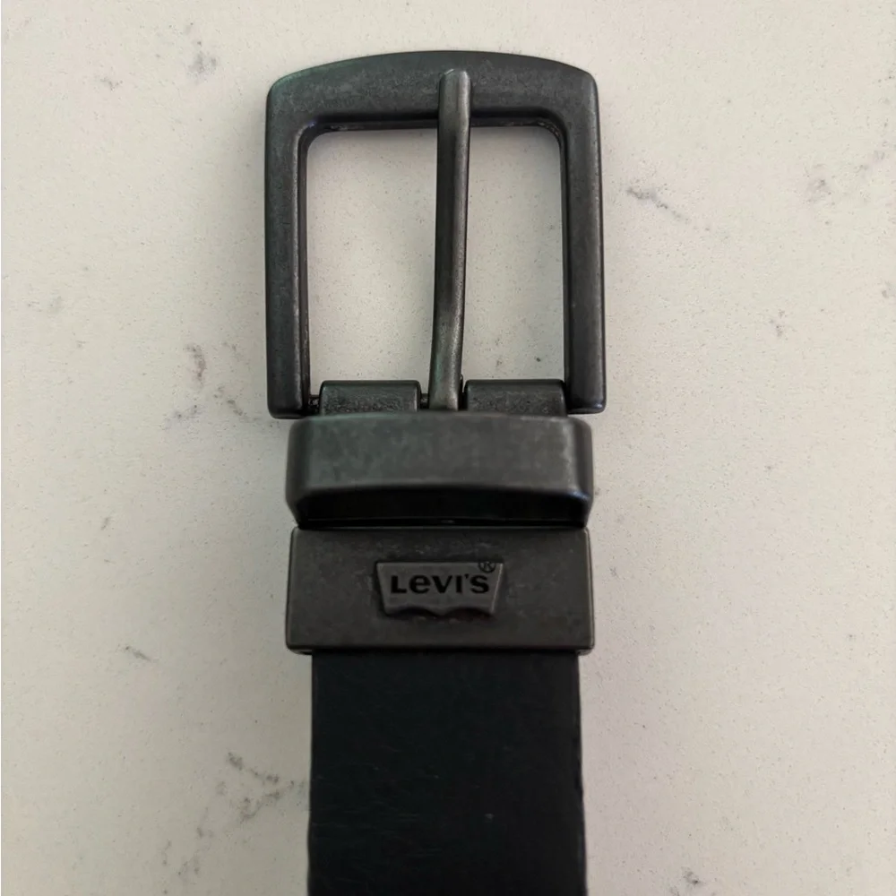 Levi's Brown Leather Belt with Silver Buckle