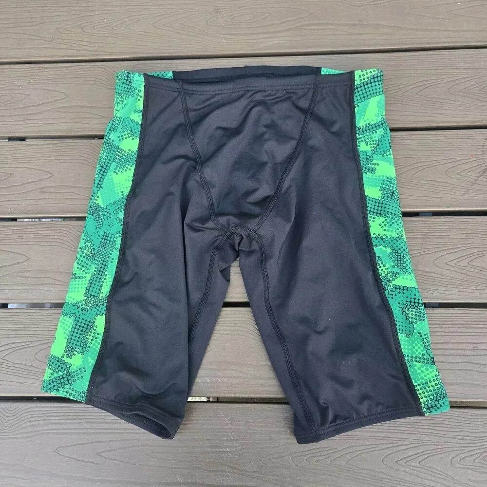 TYR Durafast Lite Vesuvius Jammer Black/ Green Sz 32 New Sample