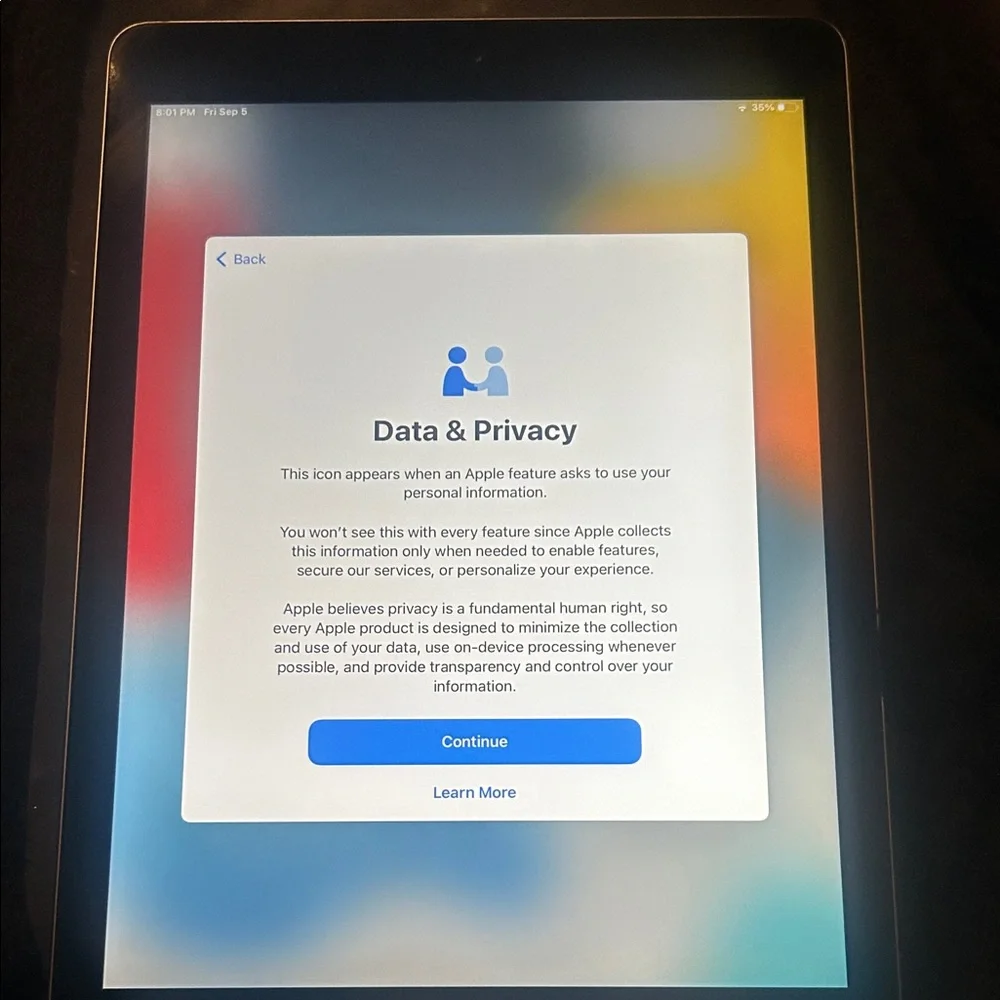 Apple tablet featuring