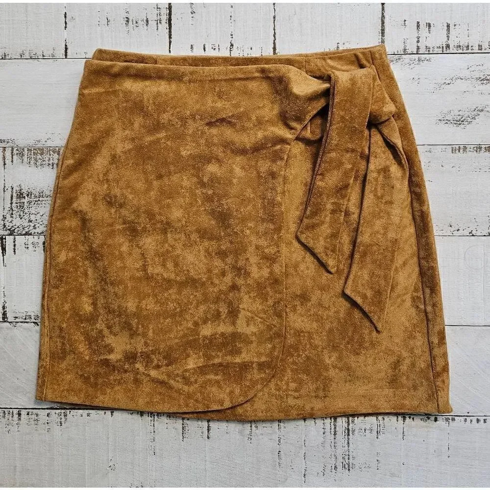 BLANK NYC Faux Suede Wrap Tie Front Miniskirt Sugar and Spice 25