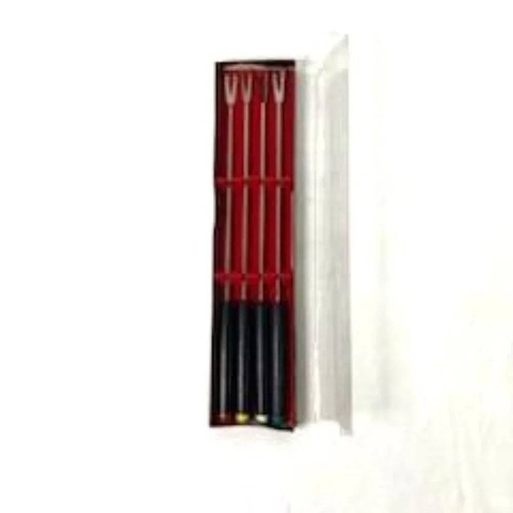 Vtg Fondue Forks Skewers Wood Handle Colored Tips Japan MCM Retro Party