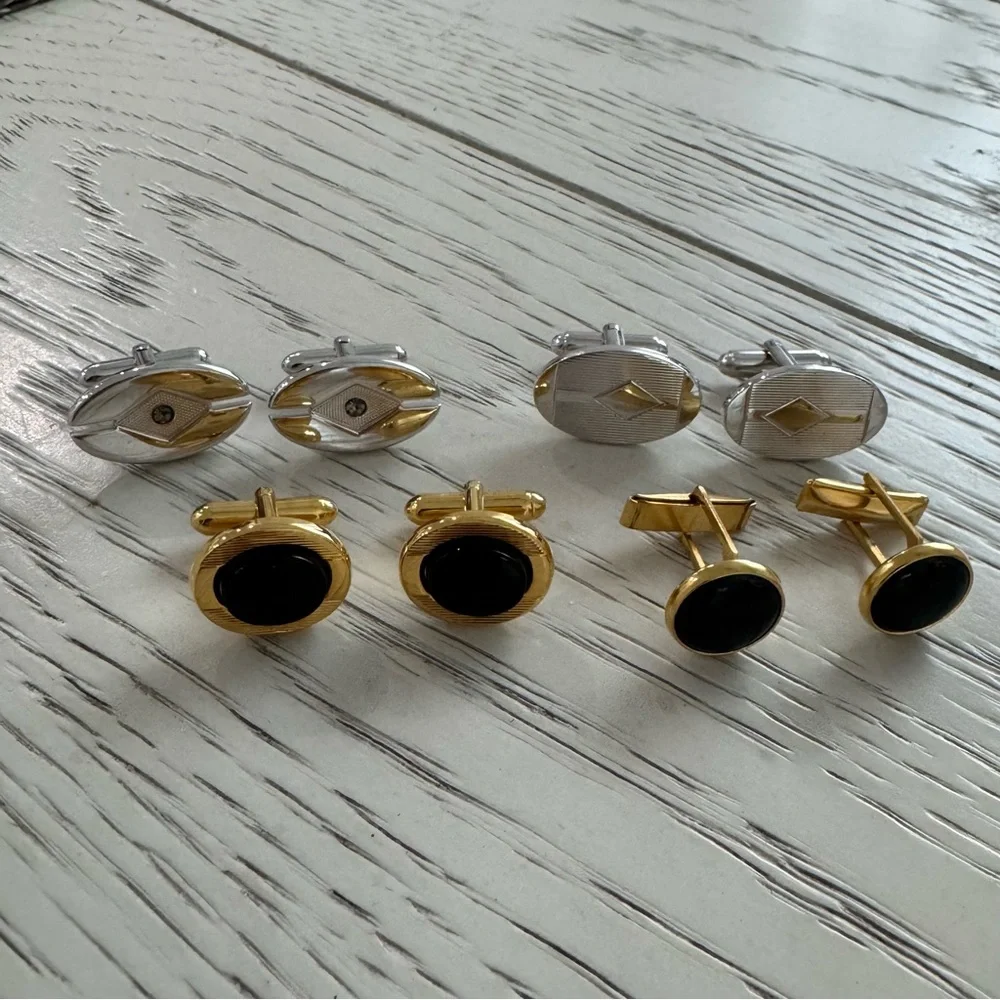 Elegant Silver and Gold Cufflinks Set