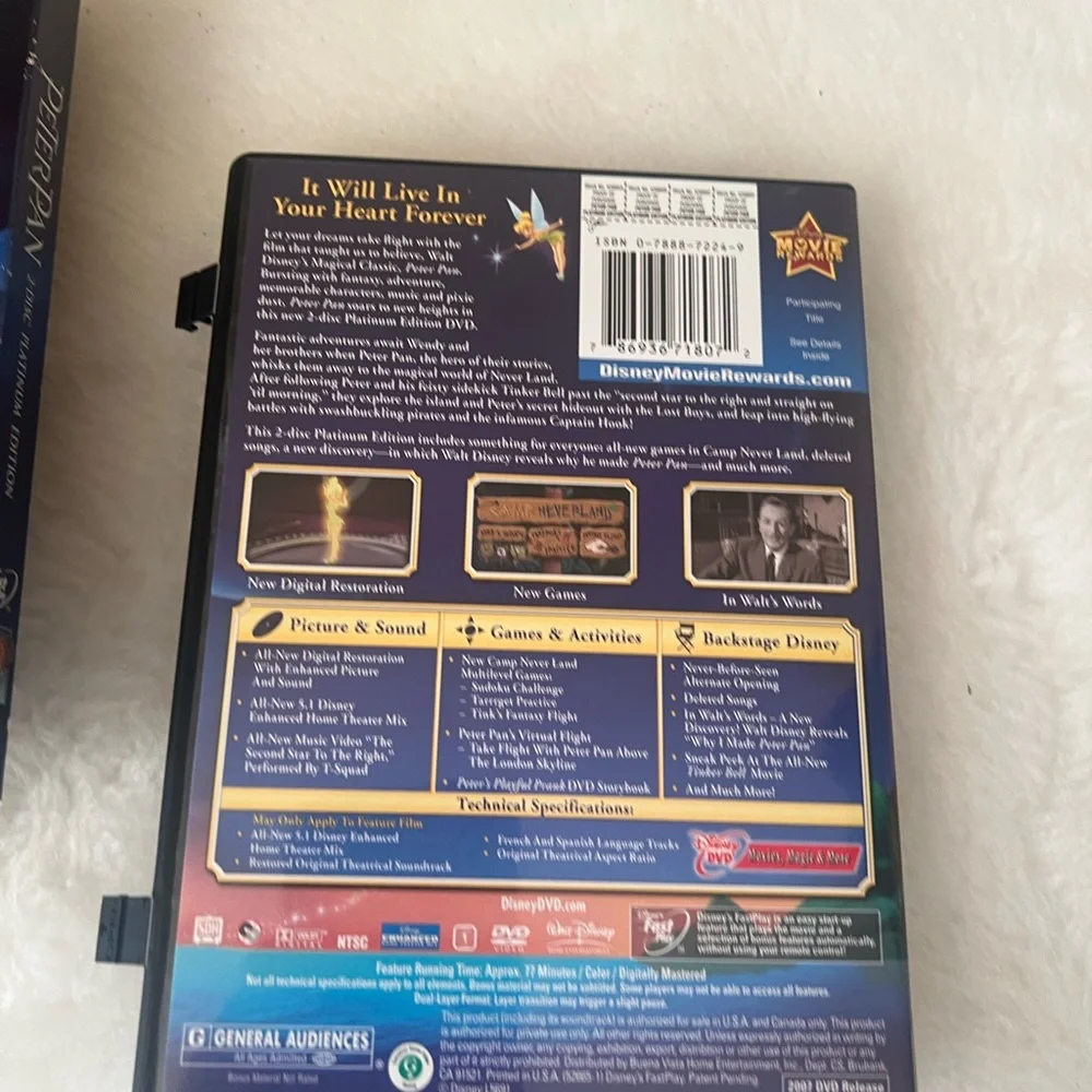 Disney DVD Collection: Peter Pan, Finding Nemo, Monsters, Inc. - Multicolor