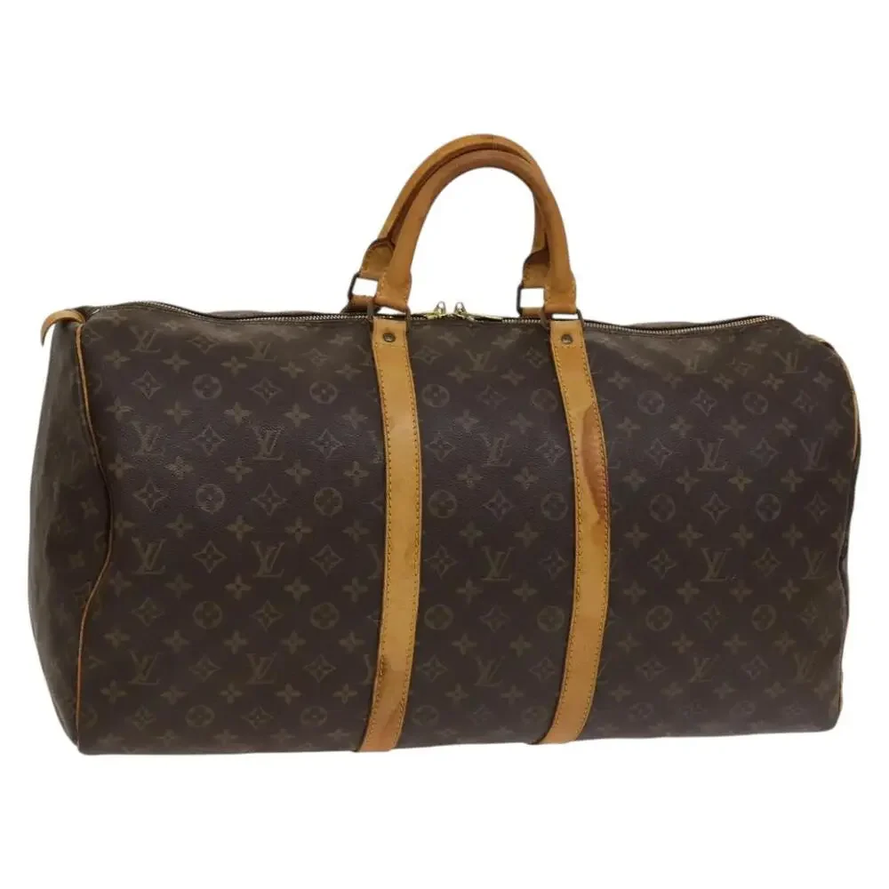 LOUIS VUITTON Monogram Keepall 55 Boston Bag M41424