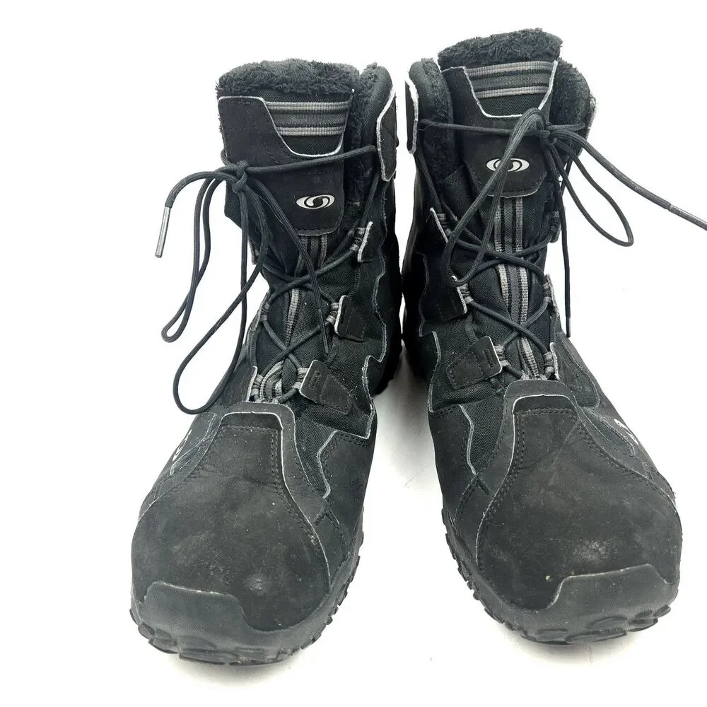 Salomon Snowtrip Black Thinsulate 200 Gram Waterproof Boots Mens Size 14