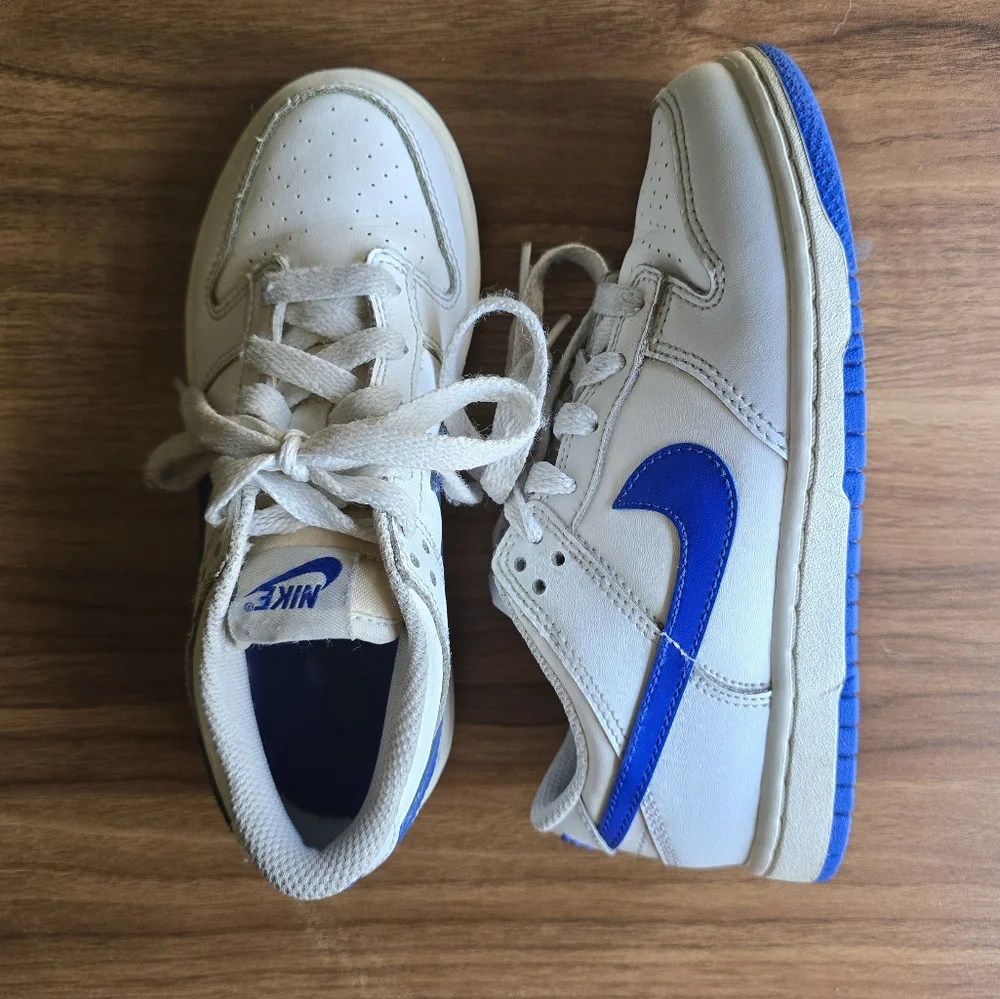 Nike Dunk Low Summit White/Hyper Royal Blue Kids Size 1Y