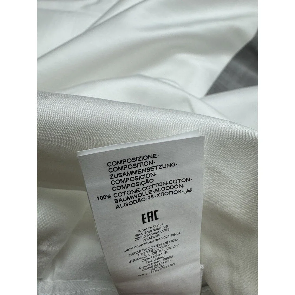 Frette Queen Bold Duvet Cover , Milk/Slate Grey , 100% Cotton, Made In Italy