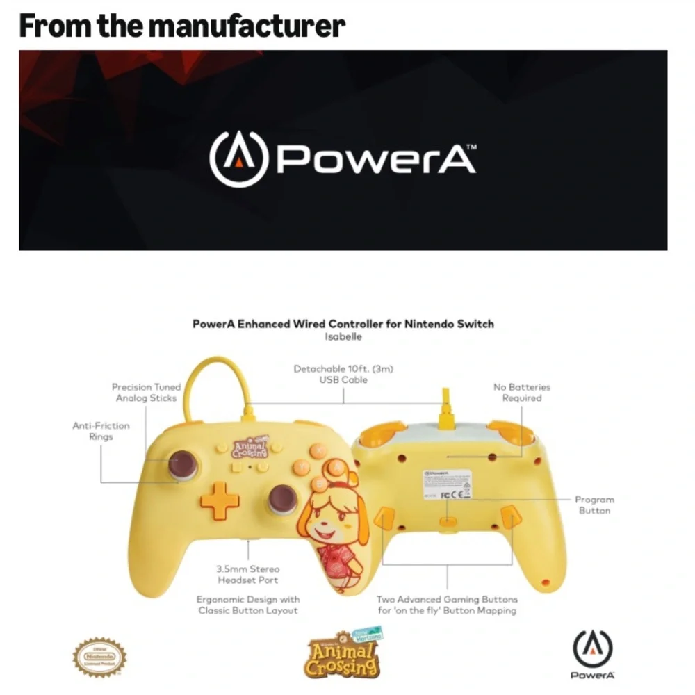 ‼️CLEARANCE‼️ PowerA Enhanced Wired Controller - Animal Crossing: Isabelle