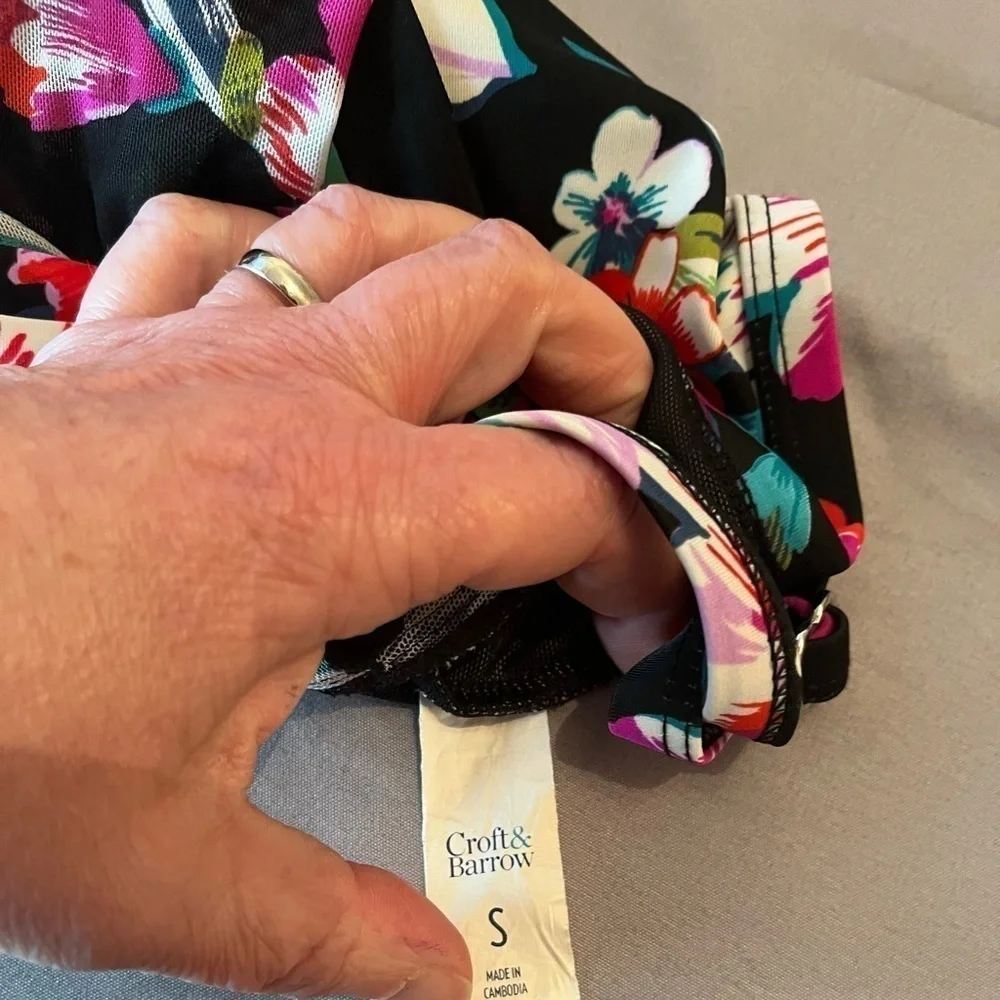 Women's Croft & Barrow® Flyaway Tankini Top Floral Size Small