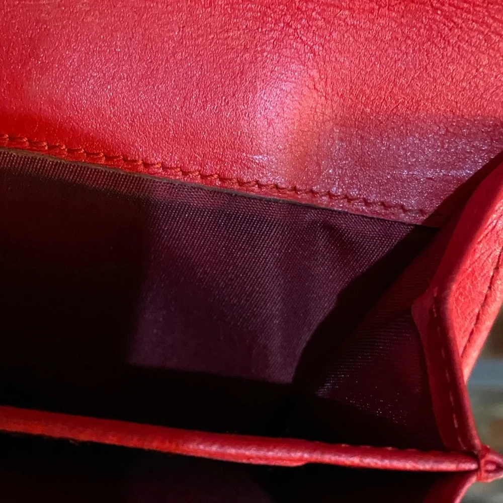 Dior Brown and Red Wallet with Yellow Accent #2