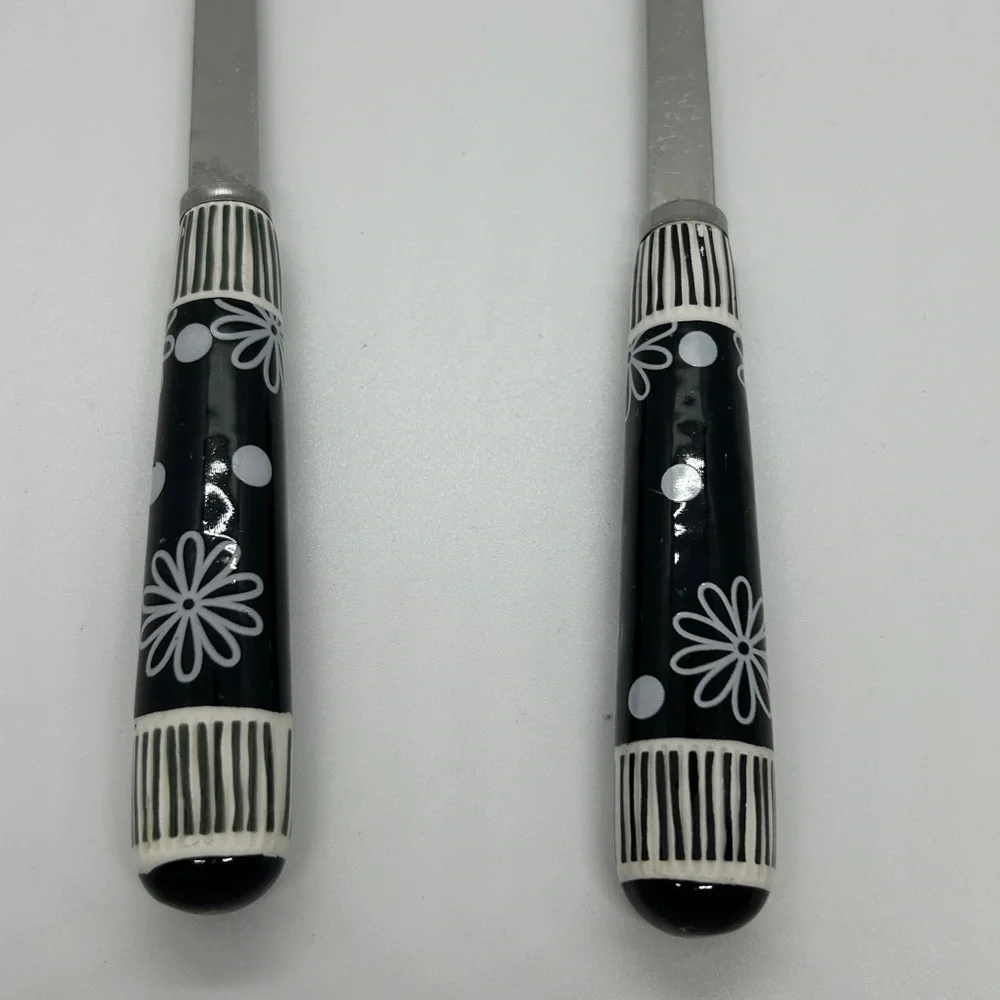Temptations by Tara Old World 2 Piece Ceramic Stainless Steel Utensil Set
