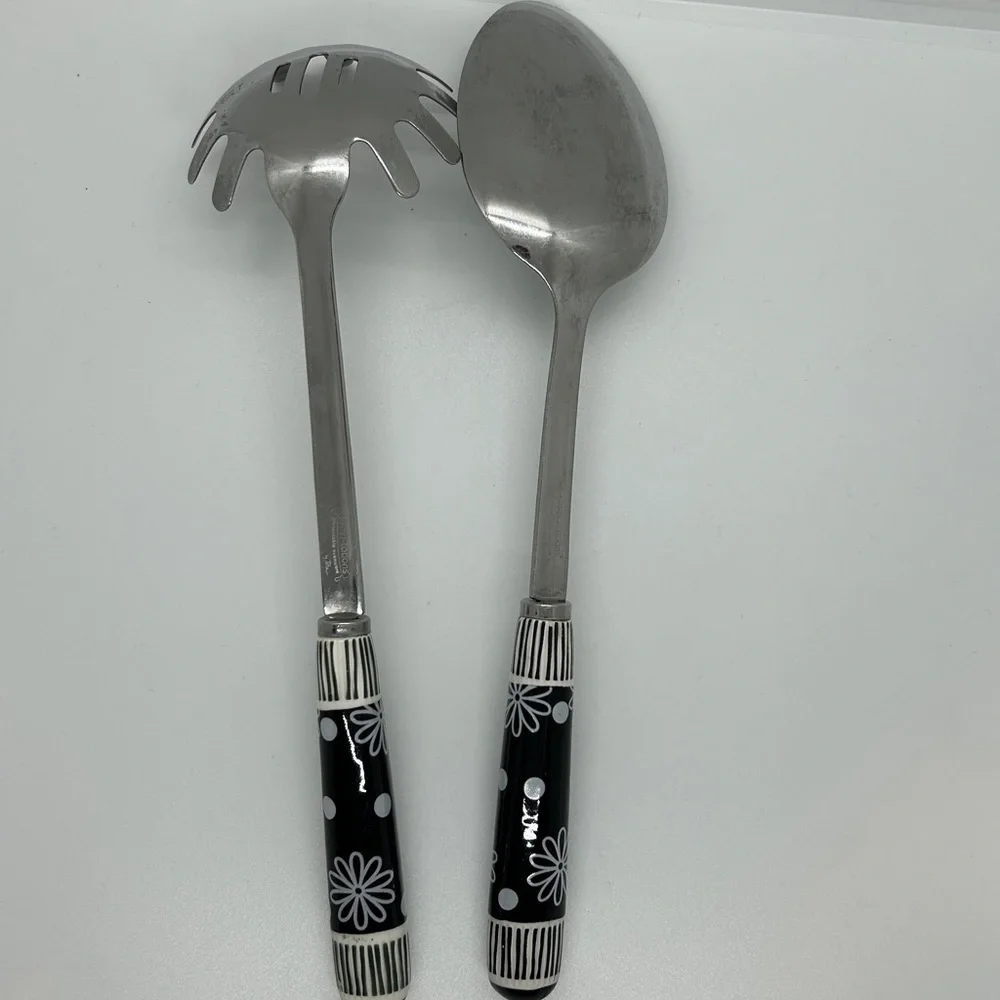 Temptations by Tara Old World 2 Piece Ceramic Stainless Steel Utensil Set