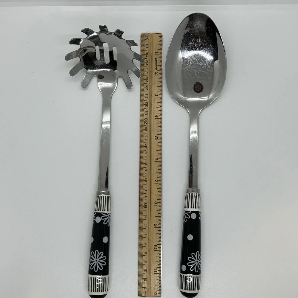 Temptations by Tara Old World 2 Piece Ceramic Stainless Steel Utensil Set