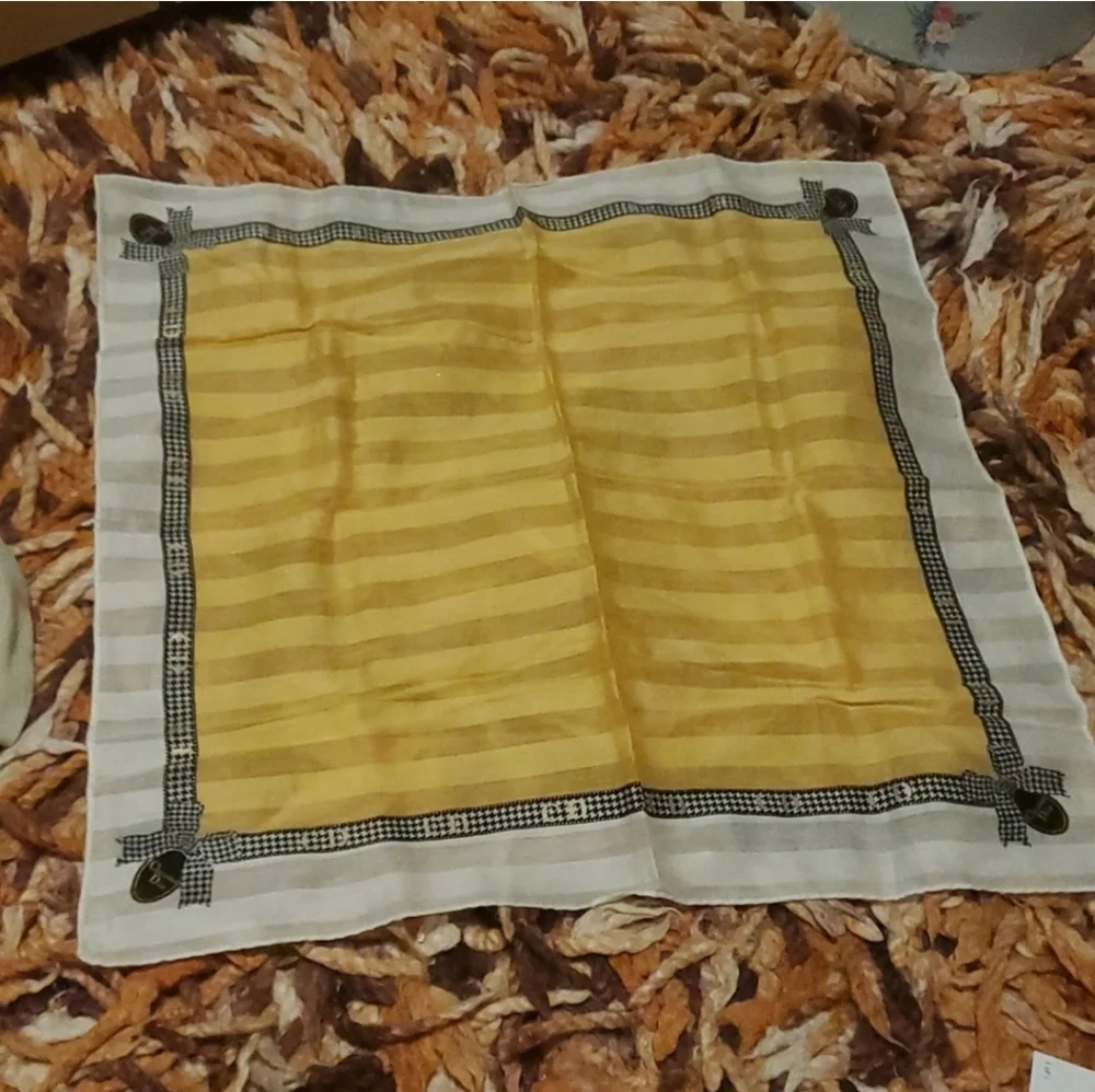 Dior Black Yellow and White Scarf 18