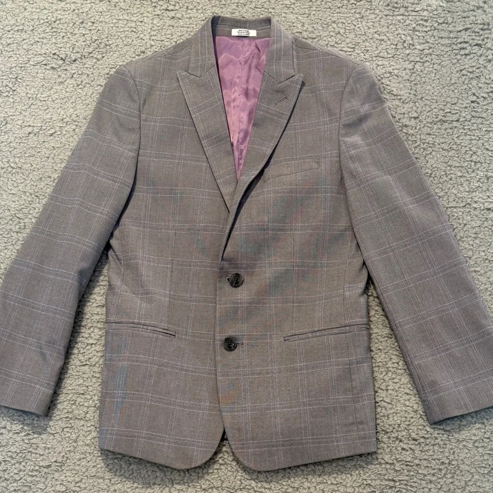 Calvin Klein Charcoal Checkered Blazer