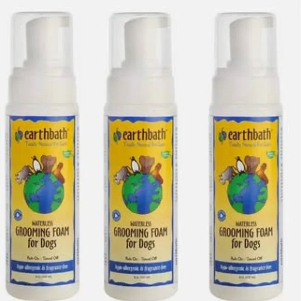 3 packs - Eearthbath, All Natural Hypo-Allergenic Dog Grooming Foam 8 oz