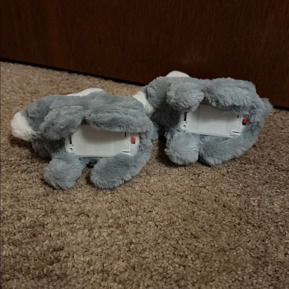 Gray Plush Jumping Bunny Toy for Small Children or Pets