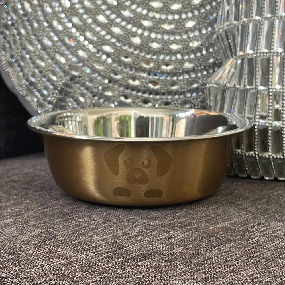 Stainless Steel Gold Dog Bowl