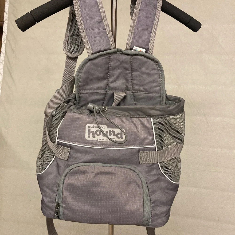 Outward Hound Charcoal Backpack for small dog puppy