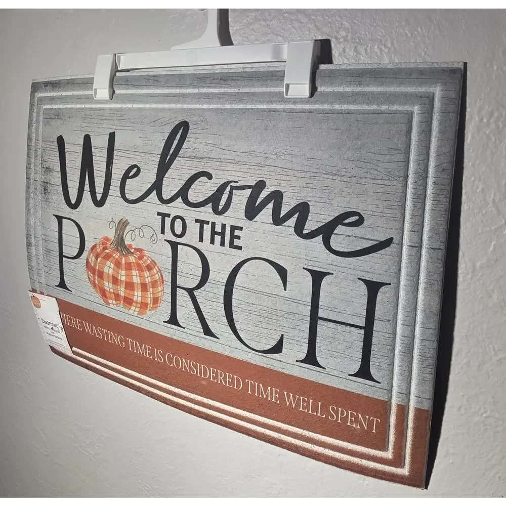 Pumpkin Welcome To The Patch Doormat Indoor Outdoor Rubber Backing 18 x 24