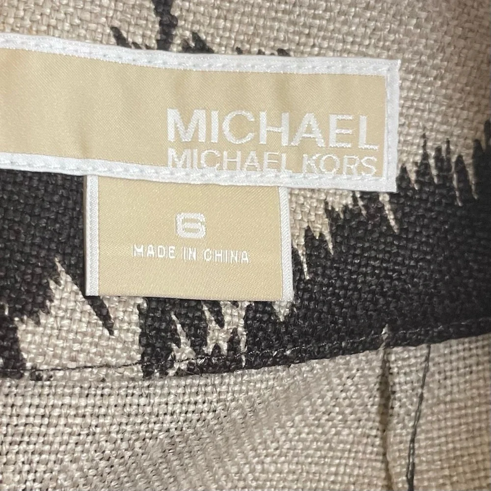 Michael Kors Black and Tan Floral Mini Skirt