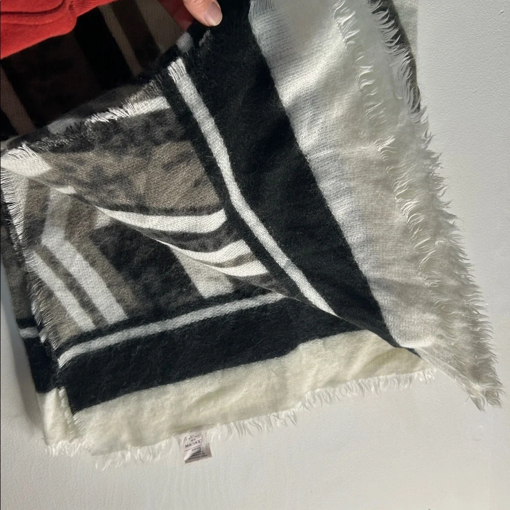 Melrose and Market soft fleece large scarf black, white, grey