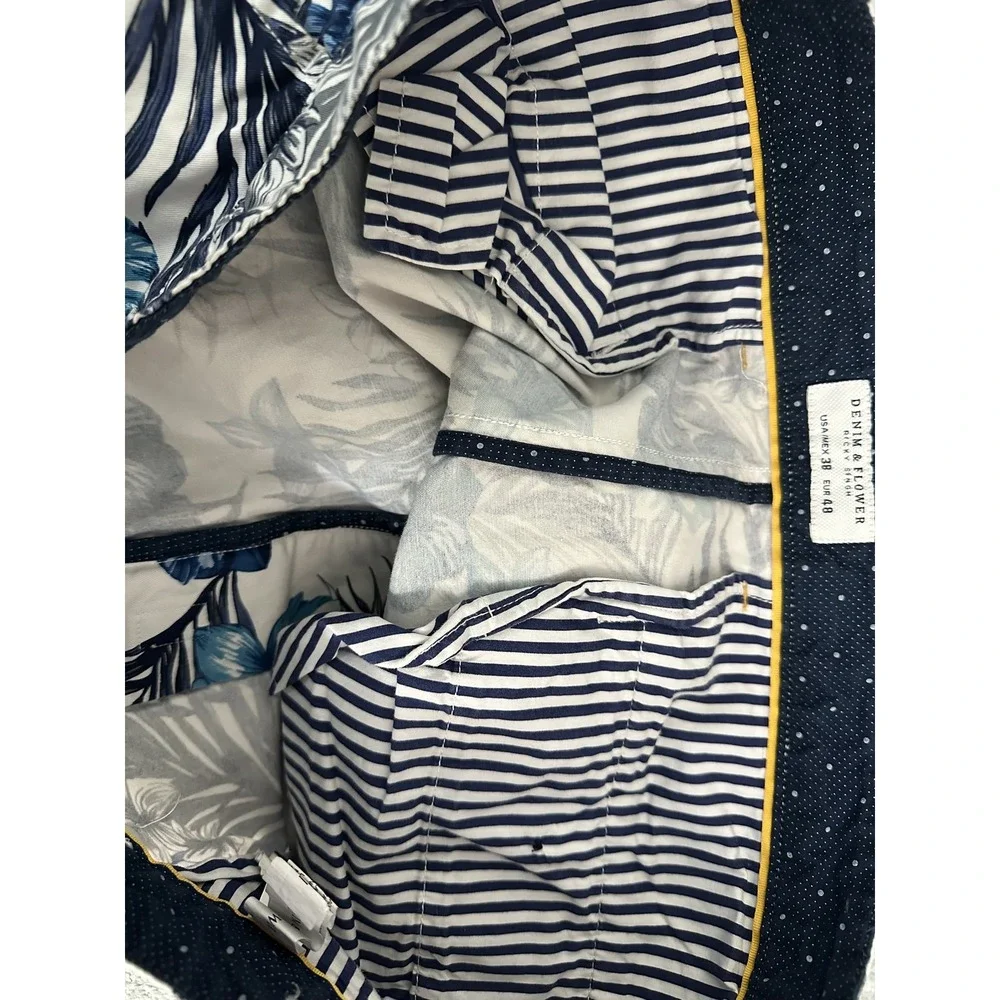 Denim & Flower dot zip