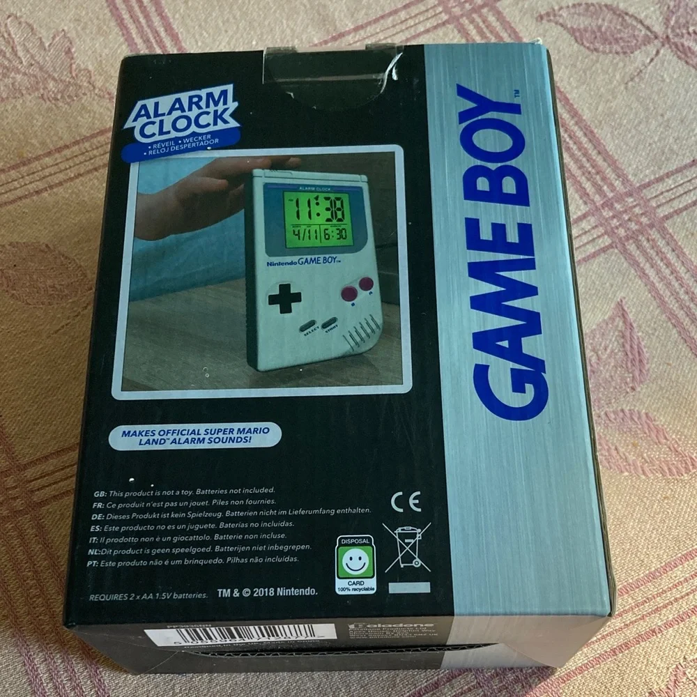 NIB Nintendo Game Boy Alarm Clock - White and Black