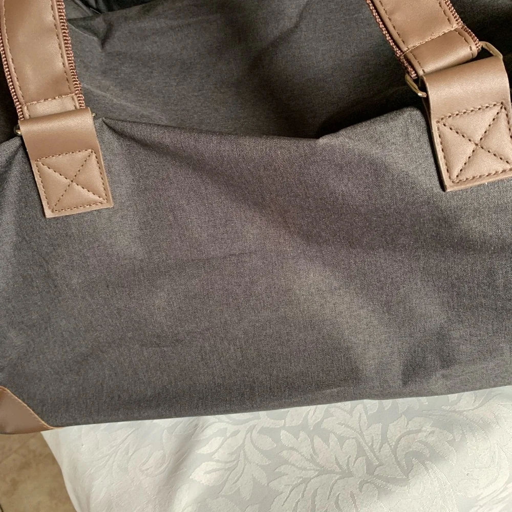 New Gray and Brown Men's rolling duffel Bag