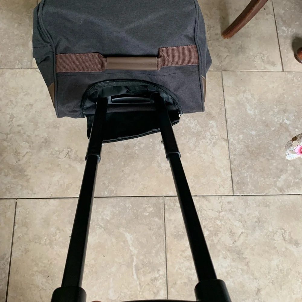 New Gray and Brown Men's rolling duffel Bag