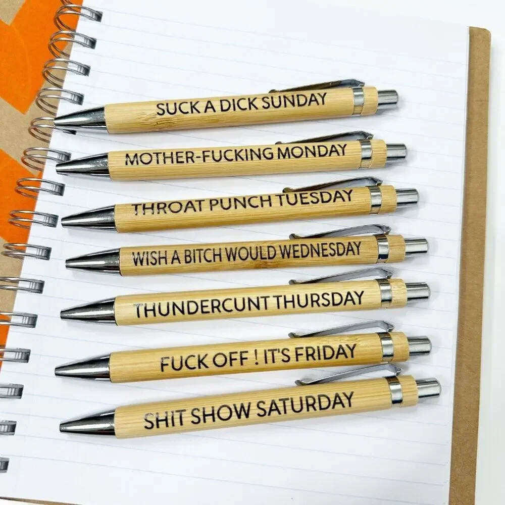2/$30 New Sweary Wooden Pen Set - Curse Words Stationery