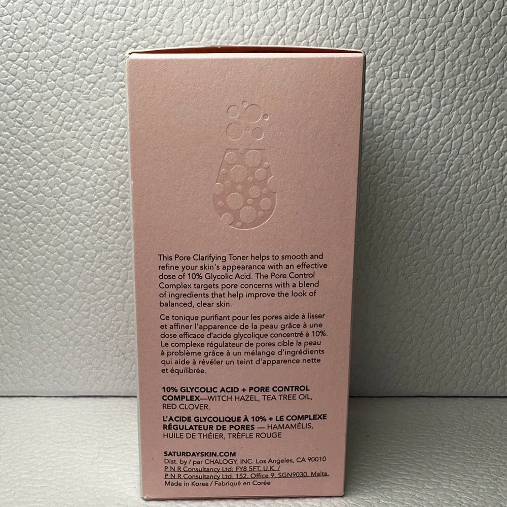 🆕 SATURDAY SKIN Pore Clarifying Toner 125 mL NIB