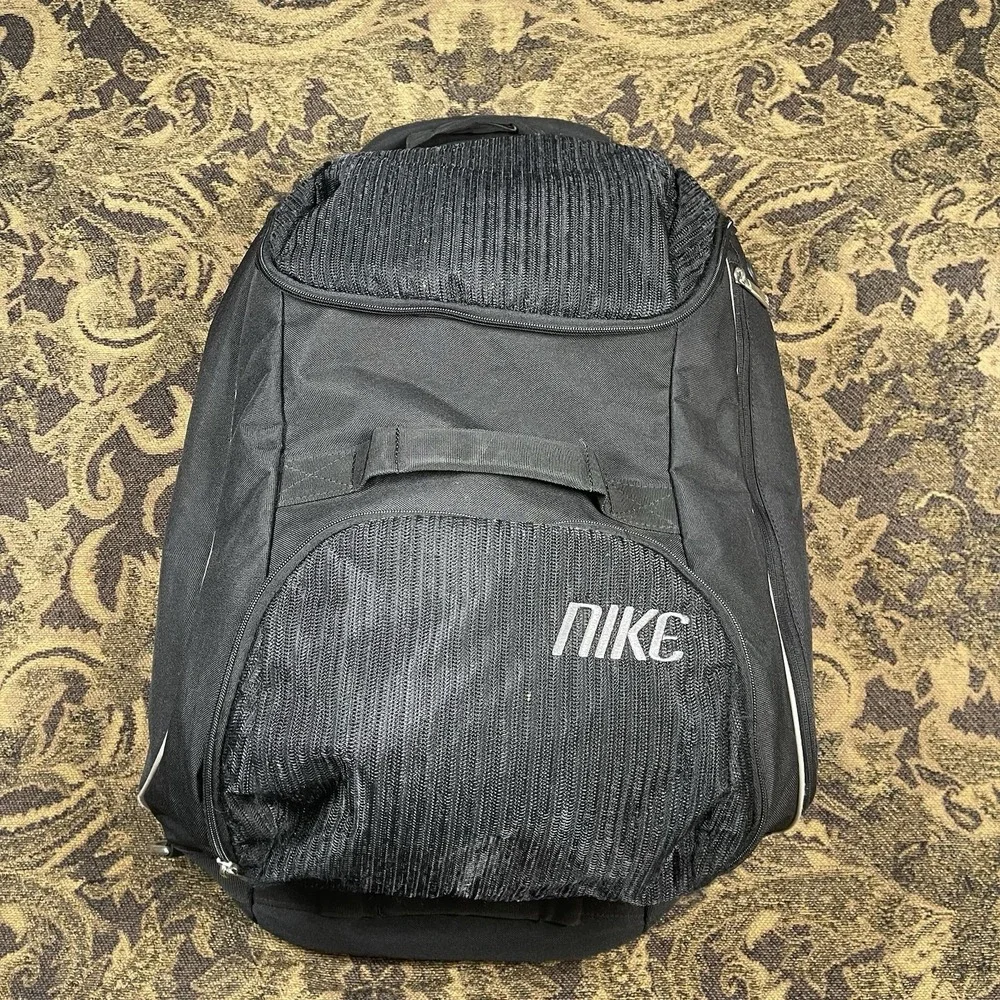 Vtg Nike Carry Gear Duffle Travel Gym Athletic Bag Black No Strap