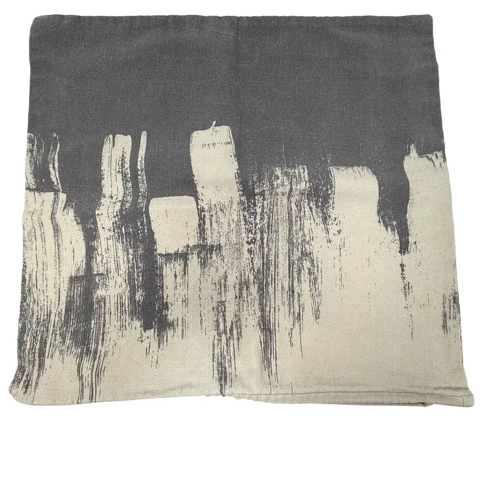 Ikea Slojgran Gray Pillow Cover Brush Strokes Minimalist Monochromatic 20