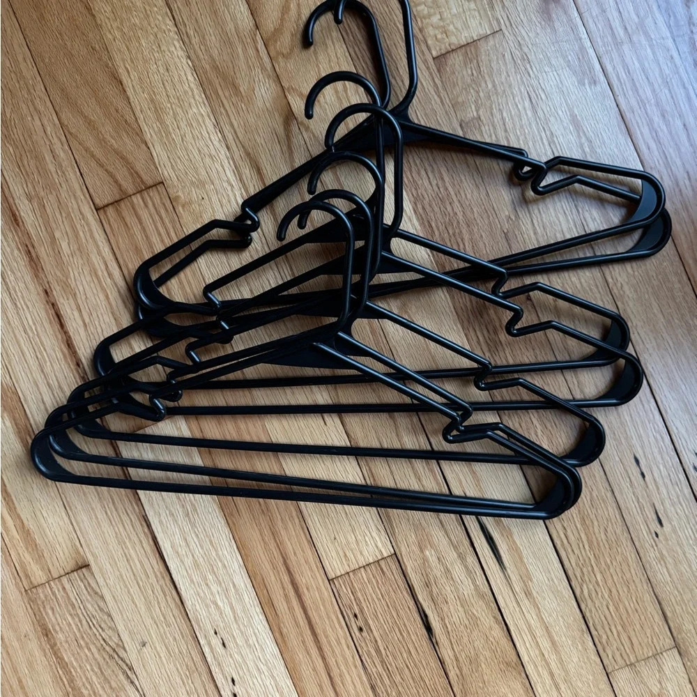 Set of Black Plastic Hangers