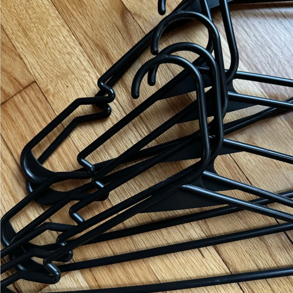 Set of Black Plastic Hangers