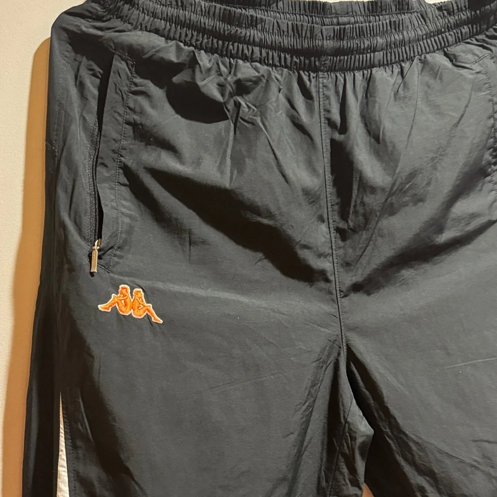Kappa boys Black Joggers with Orange Logo