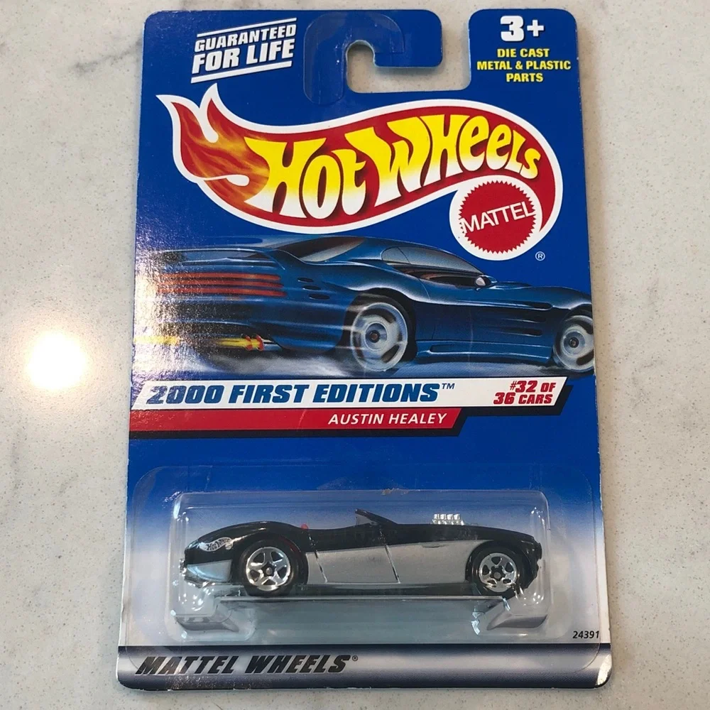Mattel Hot Wheels Austin Healey Die-Cast Car - Black and Silver