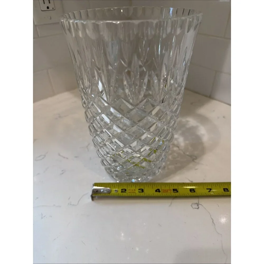 Crystal Clear Industries Stunning Cut Crystal 9” Tall Vase