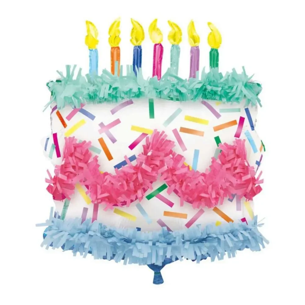 321 Party! Giant Foil Sprinkles Cake Shapes Balloon w/ Tissue Festoon 25
